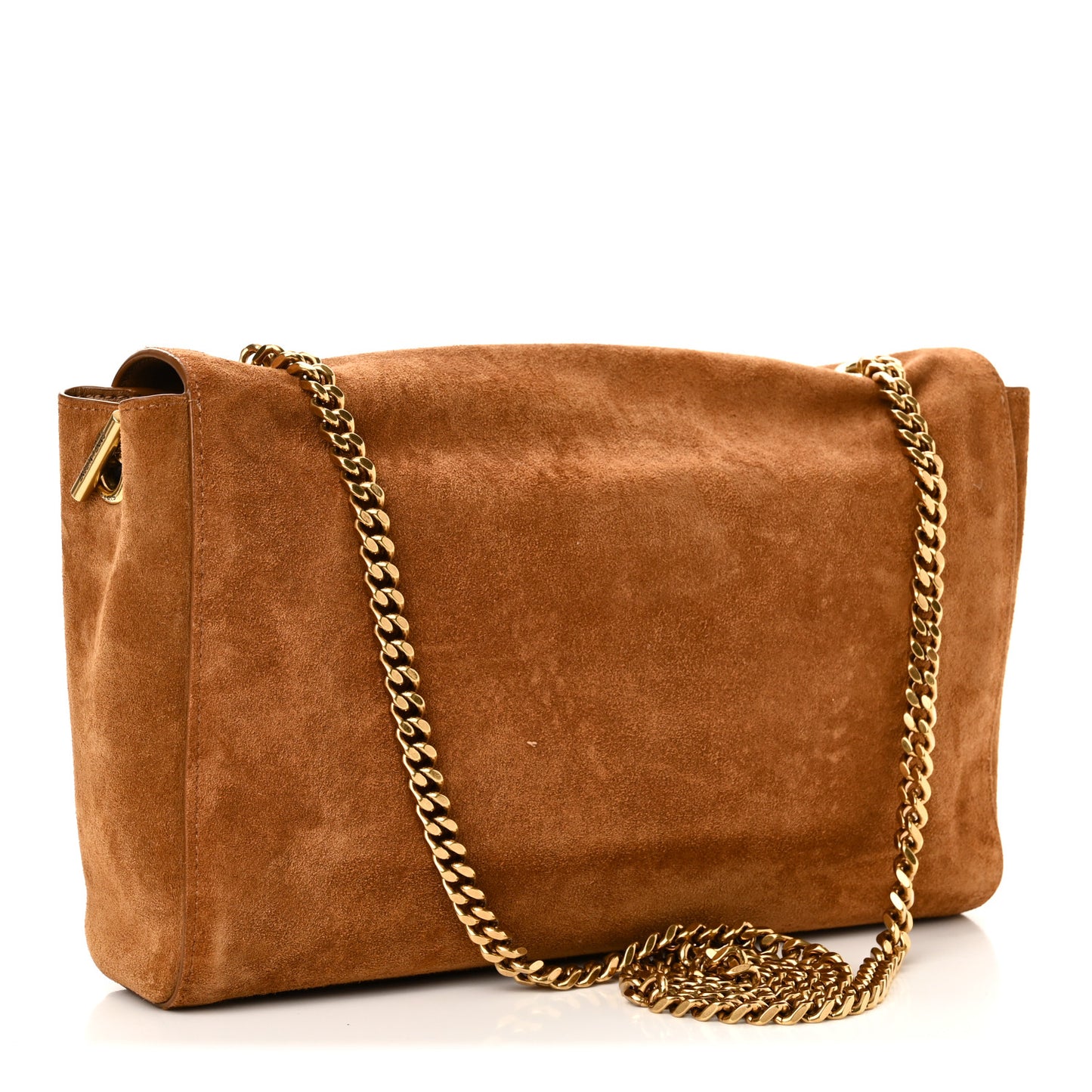 Smooth Calfskin Suede Medium Reversible Monogram Kate Satchel Light Ochre