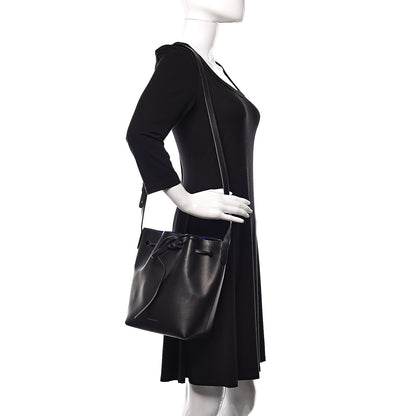 Mansur Gavriel Calfskin Mini Bucket Bag Black Royal Blu 2 of 10