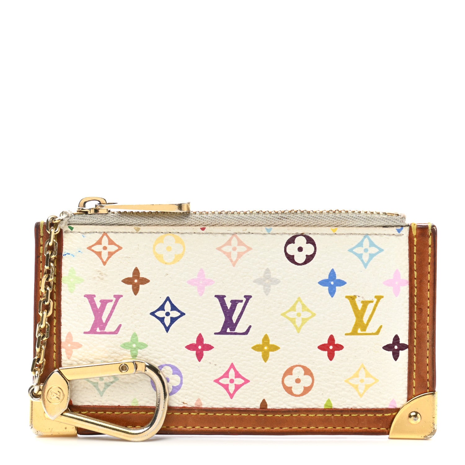 Louis Vuitton Monogram Multicolor Key Pouch White 1 of 8
