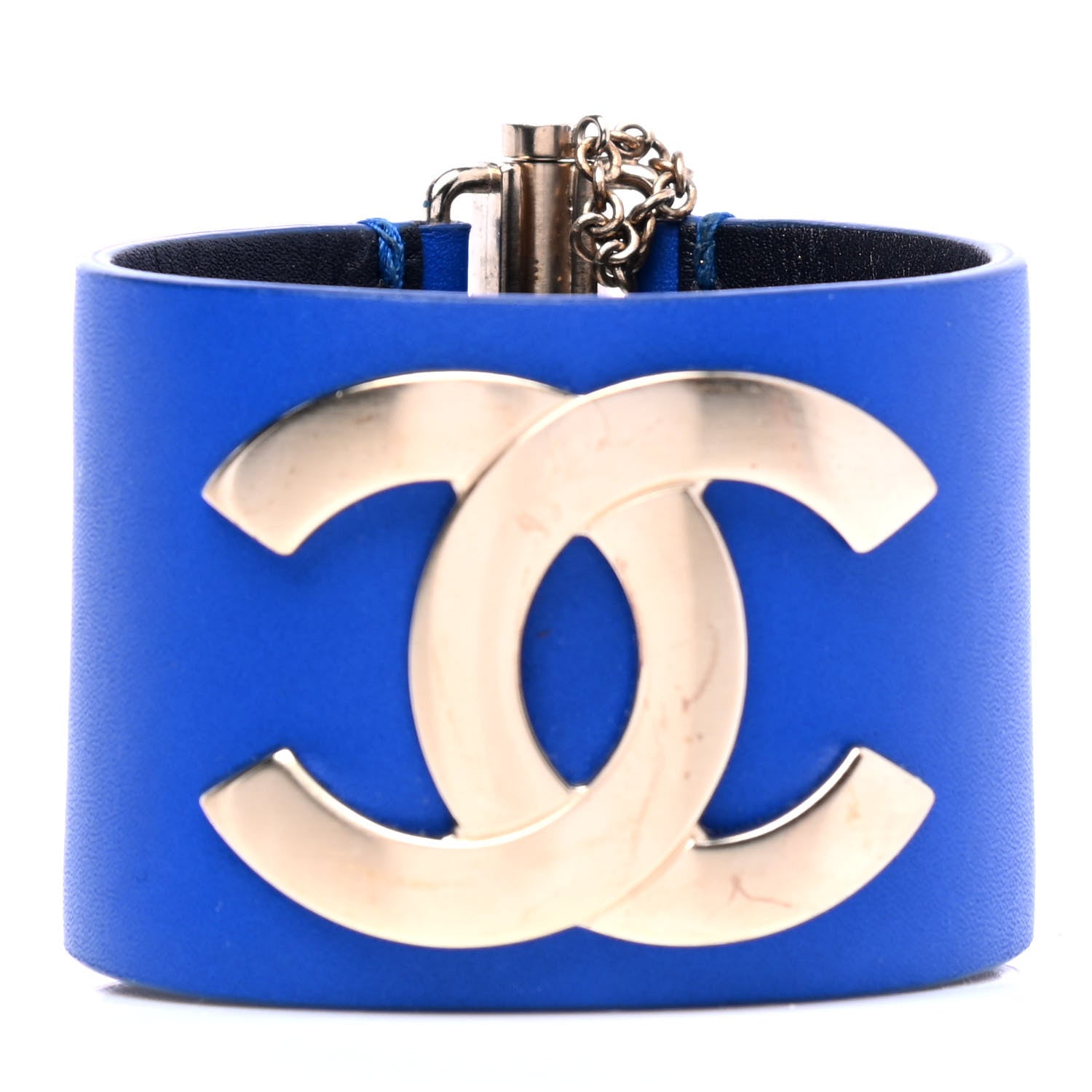 Chanel Calfskin CC Wide Cuff M Blue 1 of 5