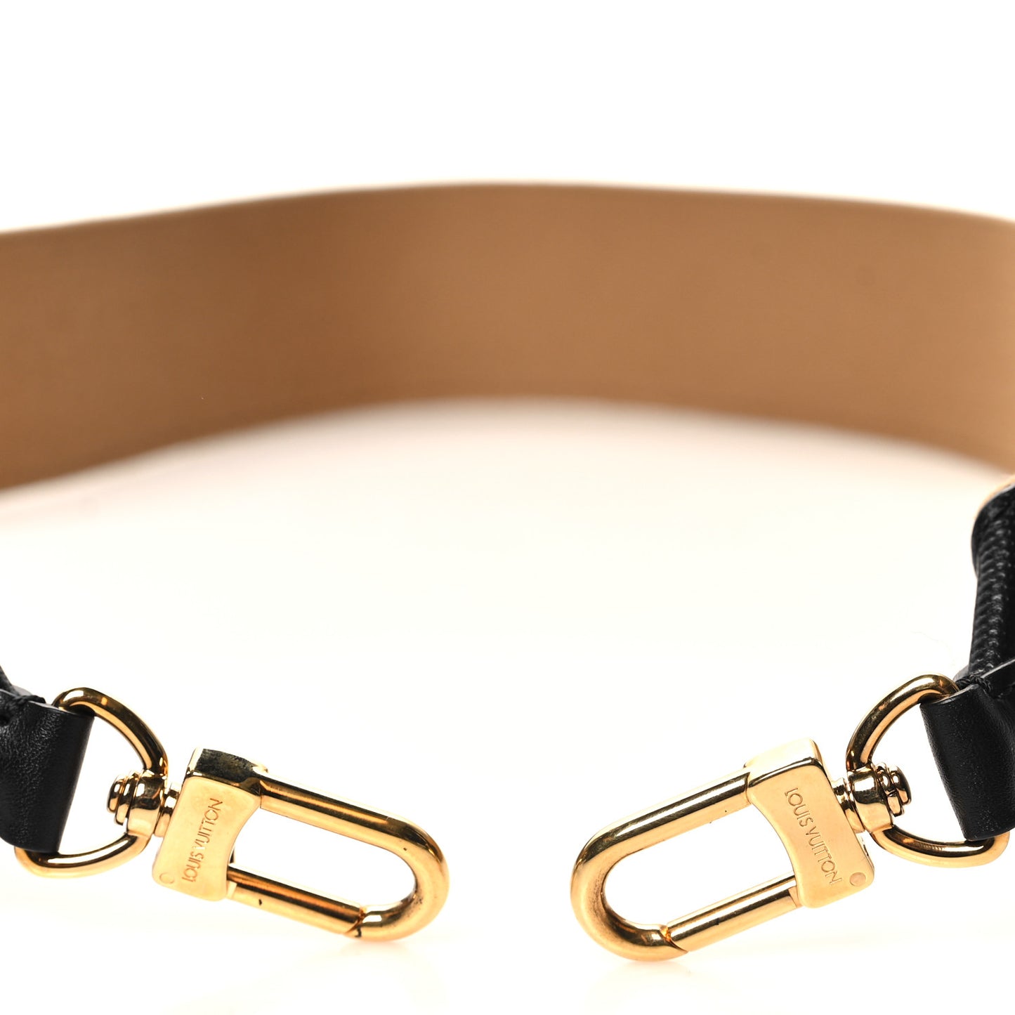 Calfskin Chevron 50mm Shoulder Strap Black