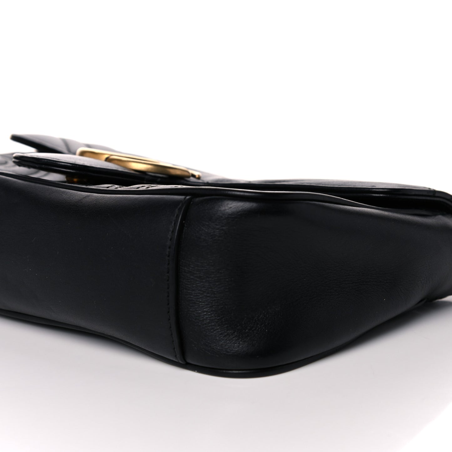 Calfskin Matelasse Small GG Marmont Shoulder Bag Black