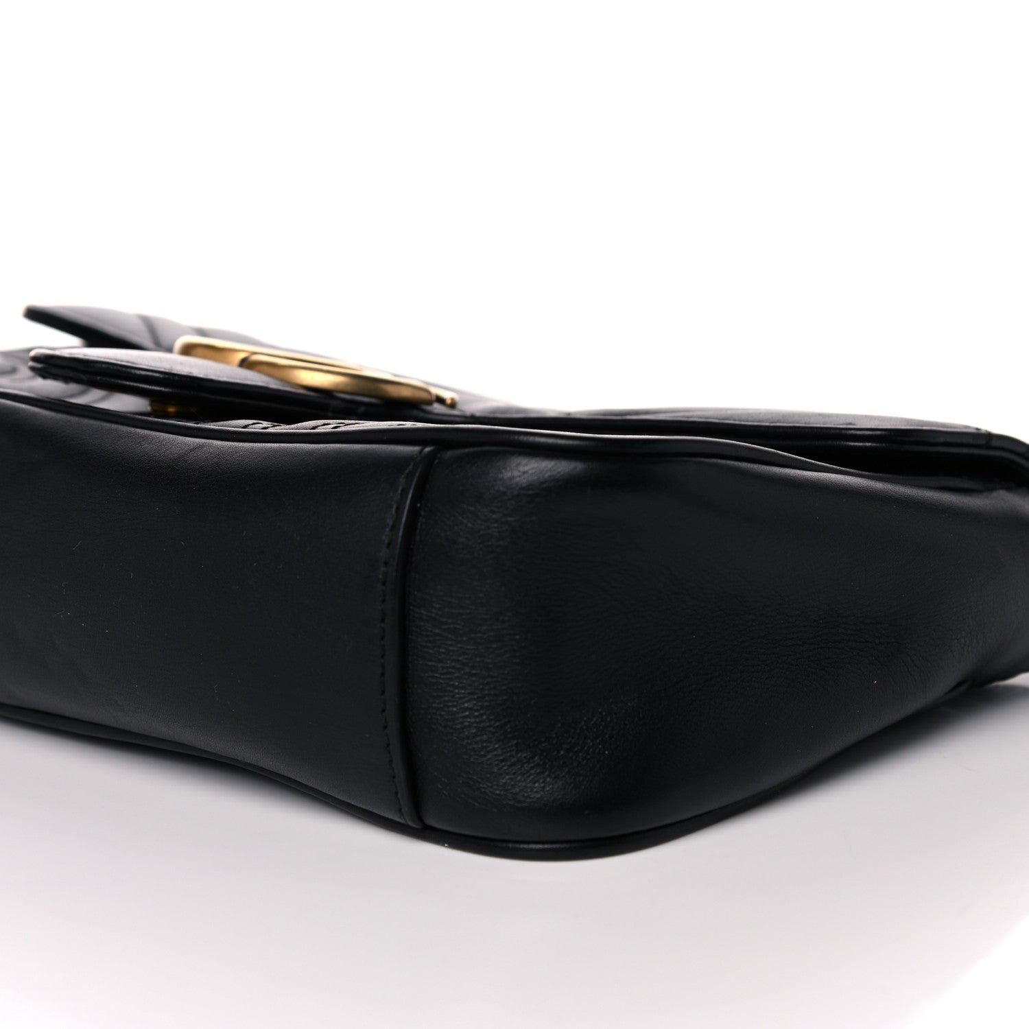 Gucci Calfskin Matelasse Small GG Marmont Shoulder Bag Black 6 of 14