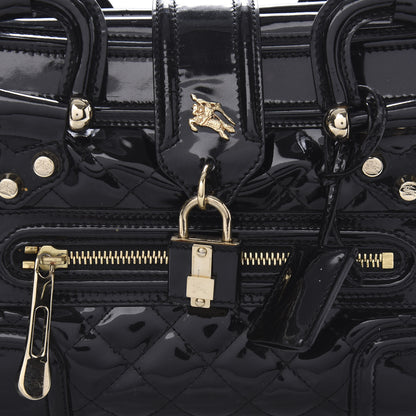 Burberry Patent Quilted Mini Manor Tote Black 9 of 9