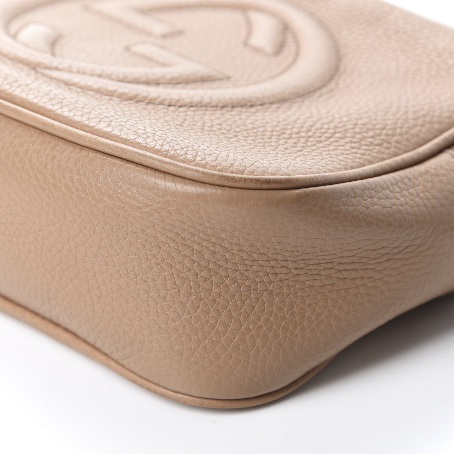Pebbled Calfskin Small Soho Disco Bag Rose Beige