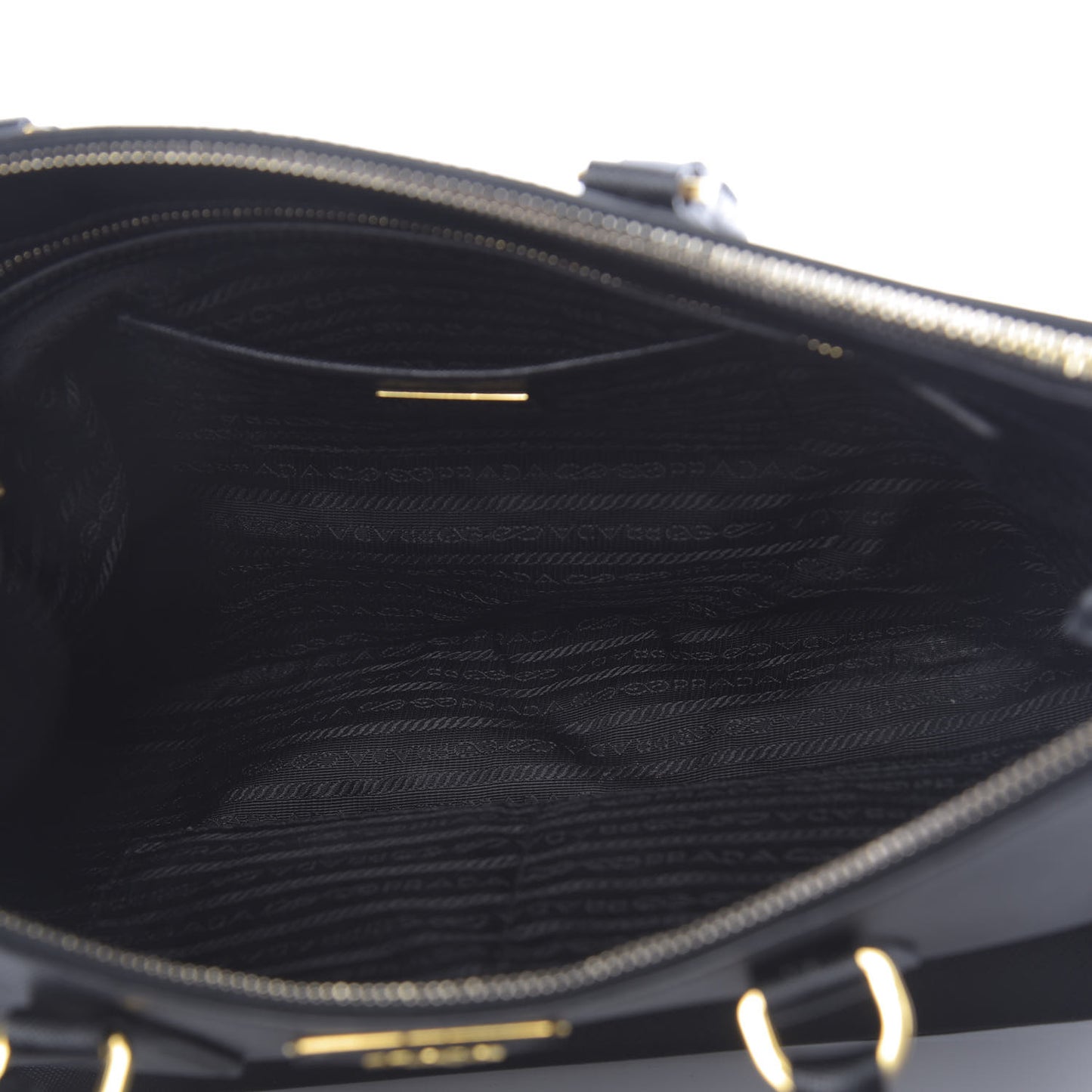 Saffiano Large Galleria Double Zip Tote Black