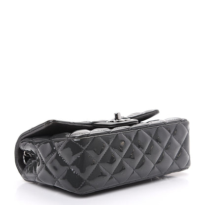 Chanel Patent Calfskin Quilted Mini Rectangular Flap Dark Grey 3 of 12