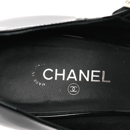 Chanel Patent Calfskin CC Pumps 37 White Black 9 of 12