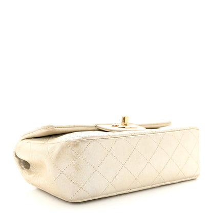 Chanel Iridescent Calfskin Quilted Mini Rectangular Flap Light Gold 4 of 12