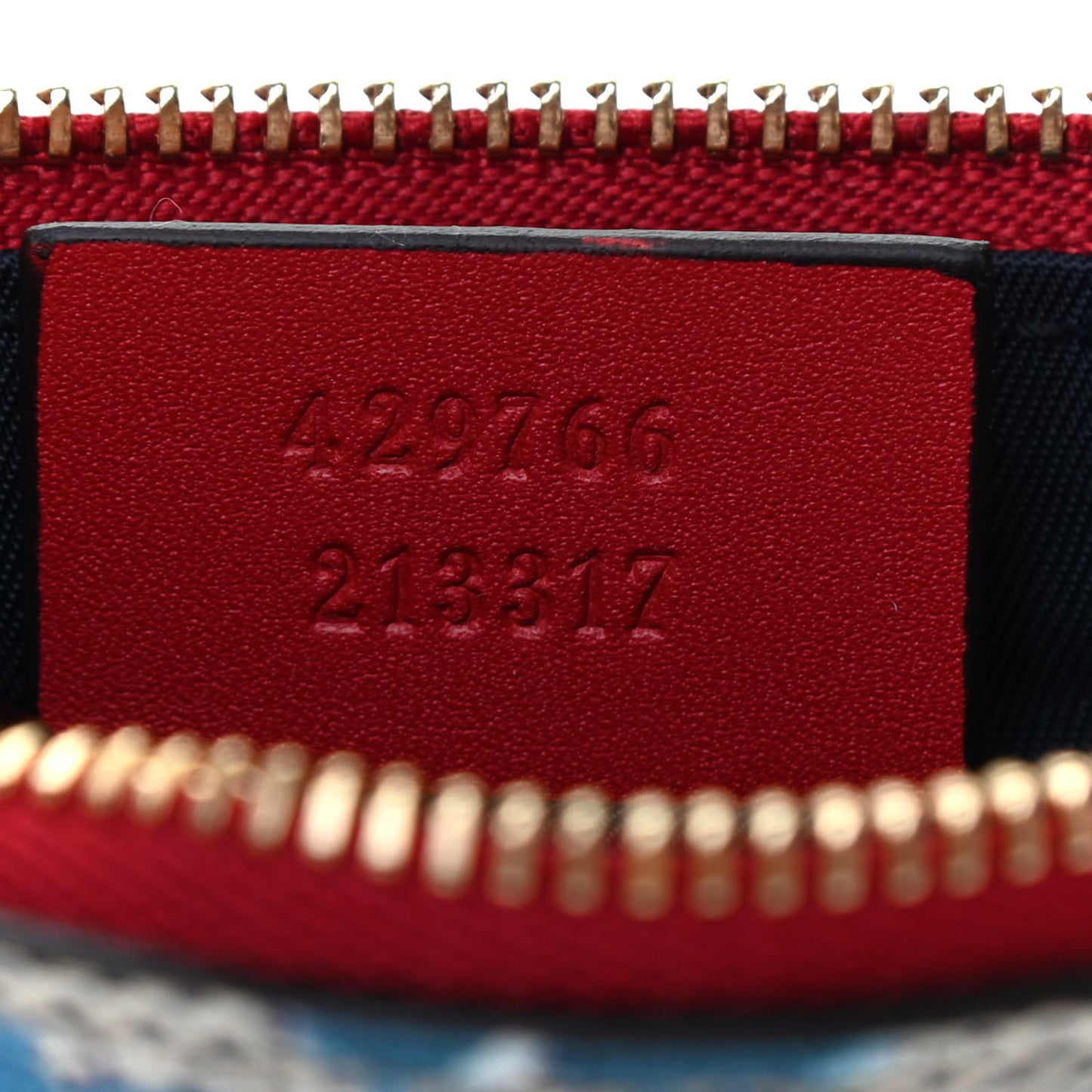 GG Supreme Monogram Blooms Mini Chain Bag Beige Blue Navy Hibiscus Red