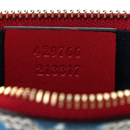 Gucci GG Supreme Monogram Blooms Mini Chain Bag Beige Blue Navy Hibiscus Red 7 of 9