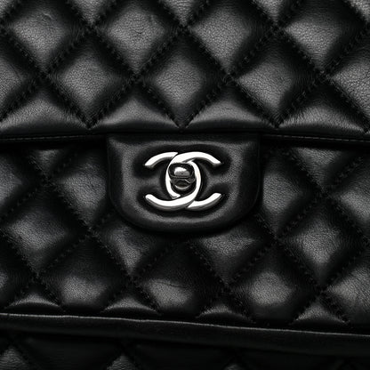 Chanel Lambskin Quilted Front Flap Tote Black 8 of 11