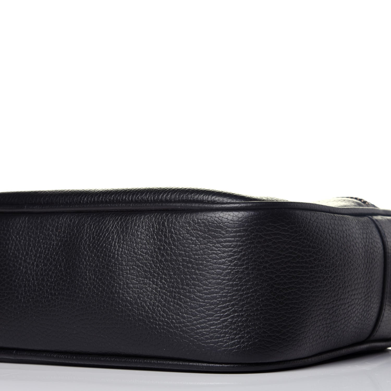 Gucci Pebbled Calfskin Logo Messenger Bag Black 9 of 9