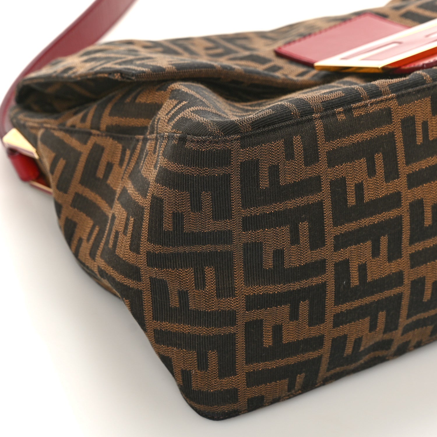 Fendi Zucca Enamel Big Forever Mama Baguette Tobacco Rosso 7 of 10