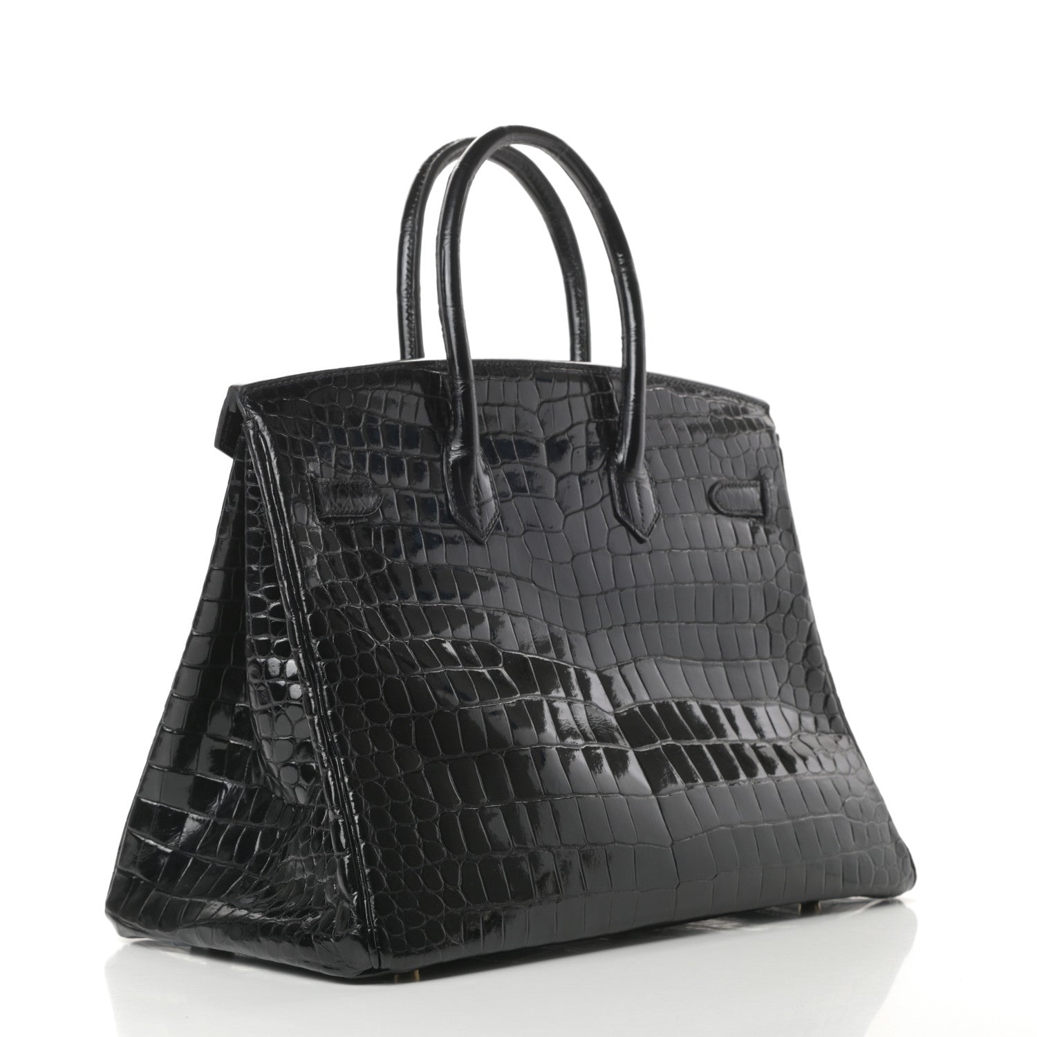 Hermes Shiny Porosus Crocodile Birkin 35 Black 3 of 30