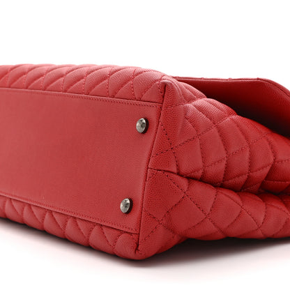Chanel Caviar Quilted Medium Coco Handle Flap Red 10 of 10