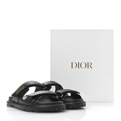 Christian Dior Lambskin Dioract 10mm Sandals 40 Black 9 of 9