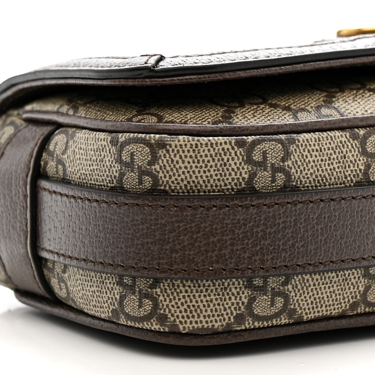 Gucci GG Supreme Monogram Web Mini Ophidia Flap Shoulder Bag Brown 9 of 13