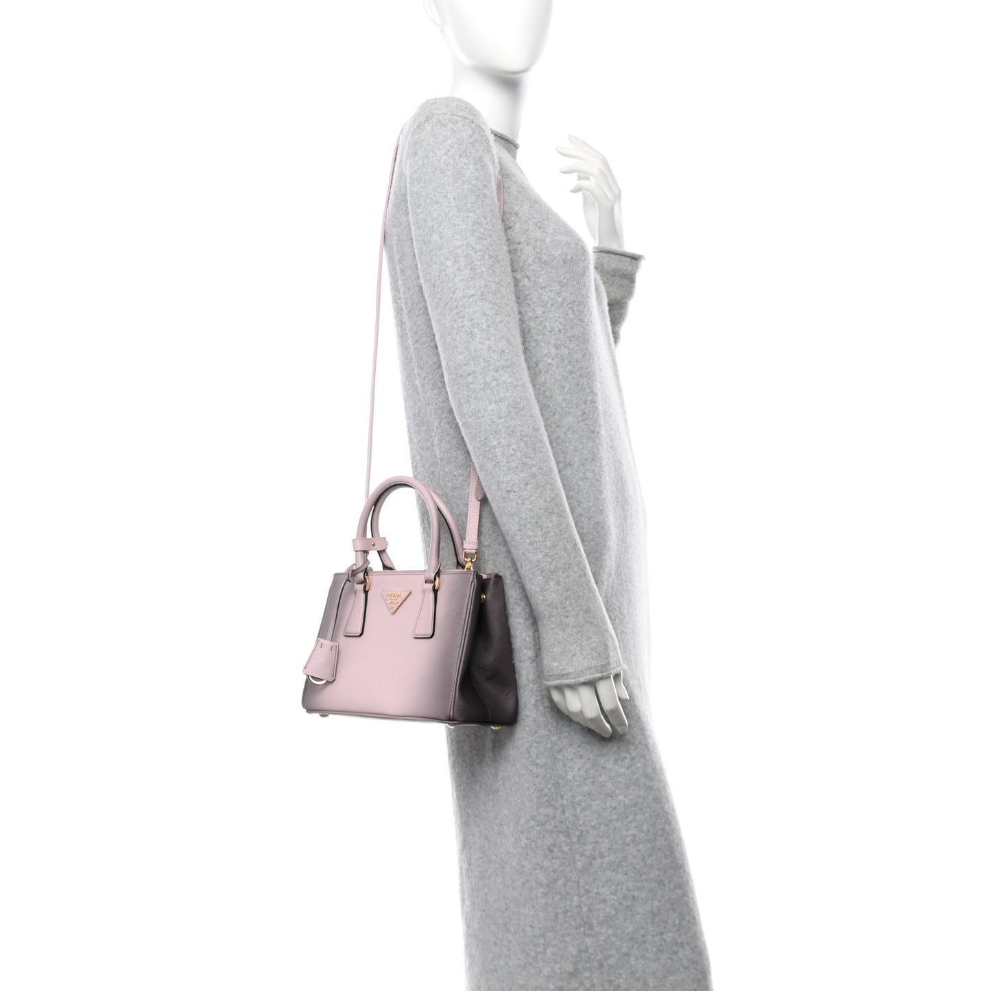 Saffiano Lux Ombre Small Galleria Double Zip Tote Gradient Pink