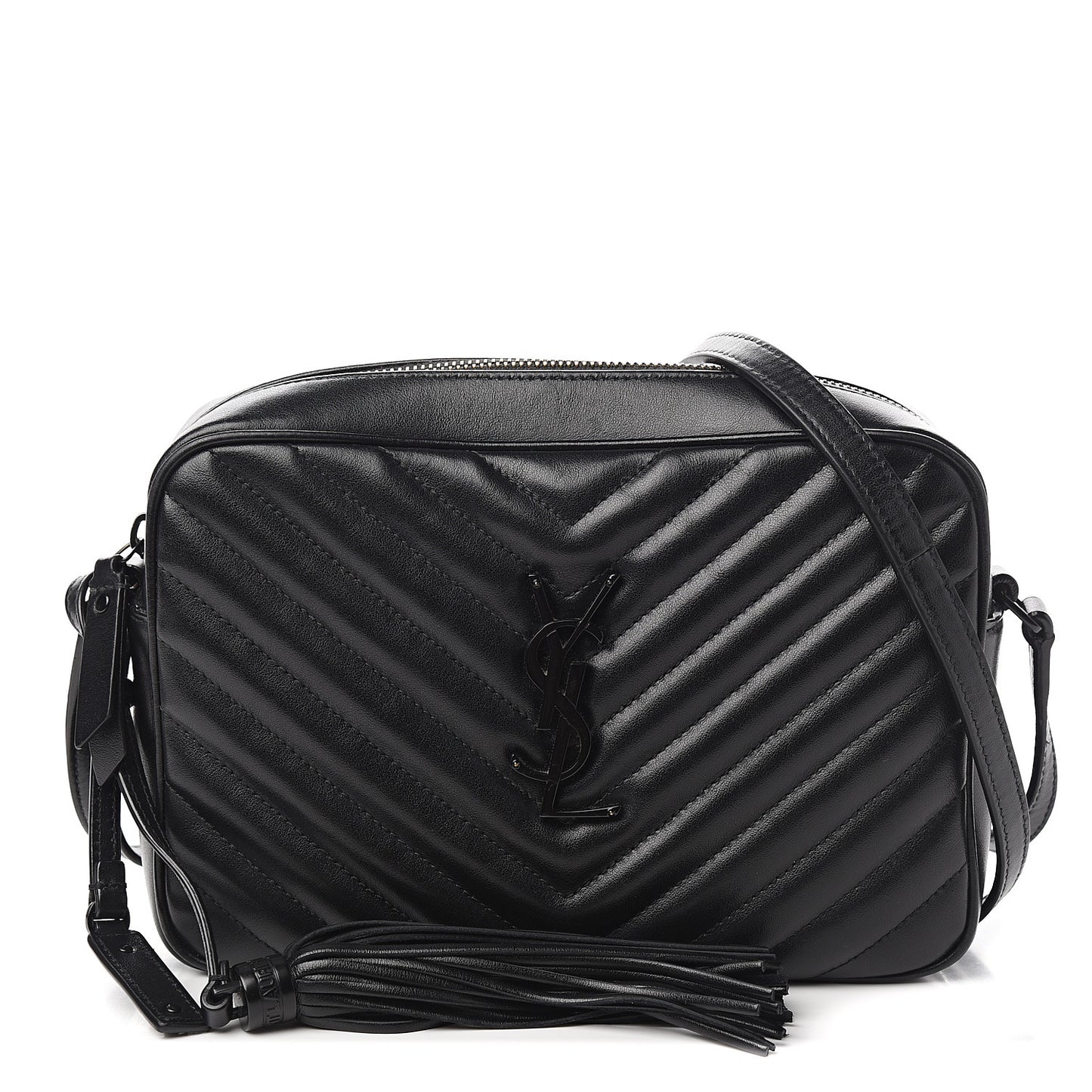 Calfskin Matelasse Monogram Lou Camera Bag Black