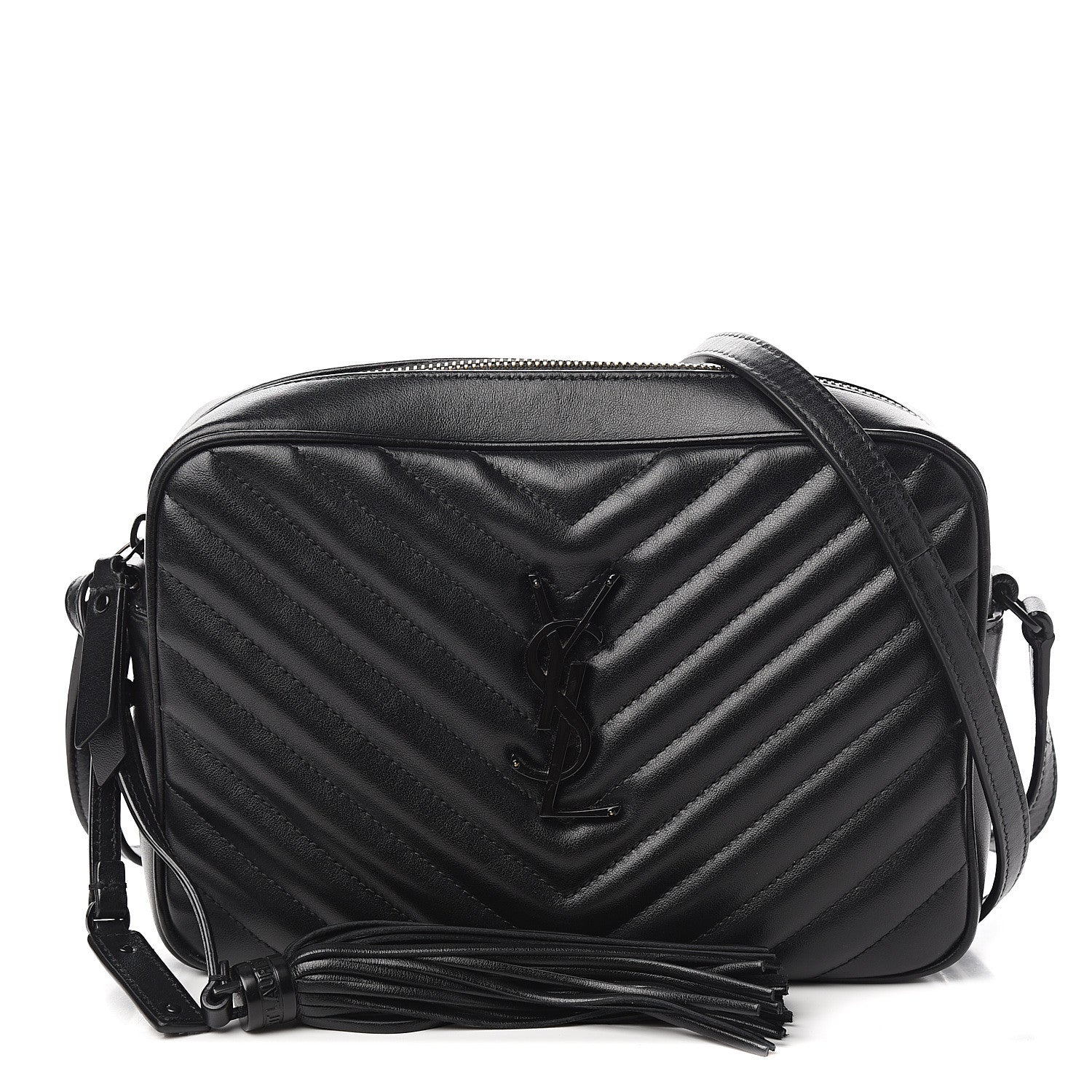 Saint Laurent Calfskin Matelasse Monogram Lou Camera Bag Black 1 of 9