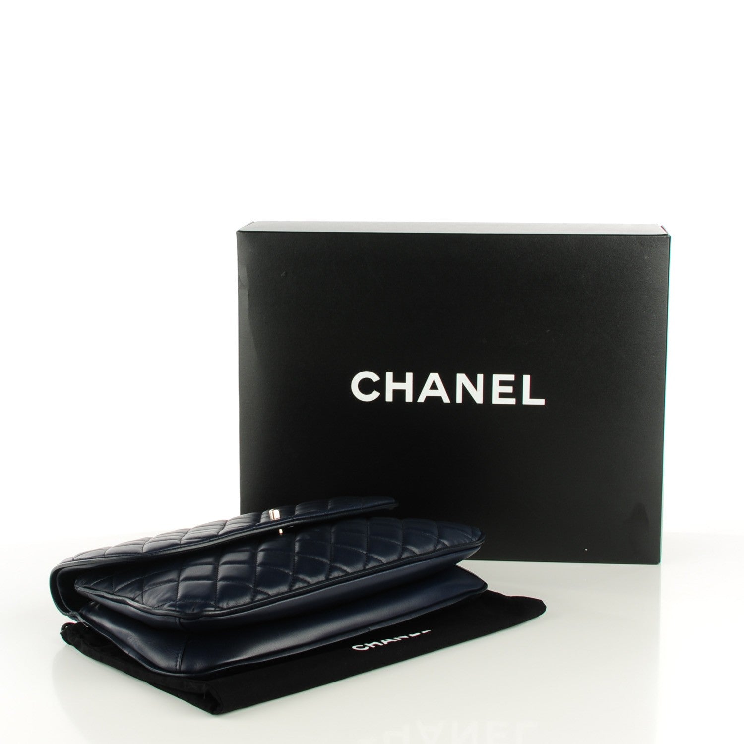 Chanel Lambskin Quilted Pagode Piping Flap Dark Navy Blue 4 of 8