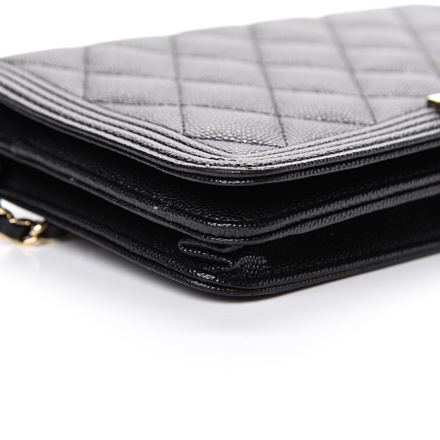 Chanel Caviar Quilted Boy Wallet On Chain WOC Black 9 of 13