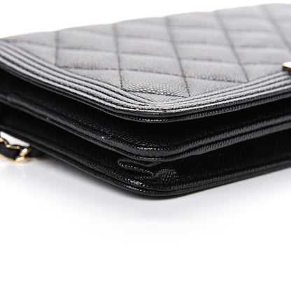 Chanel Caviar Quilted Boy Wallet On Chain WOC Black 9 of 13