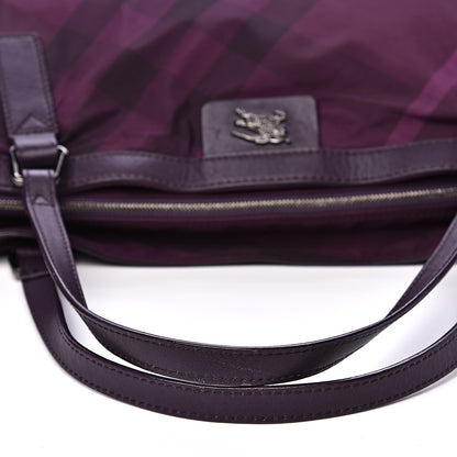 Burberry Nylon Check Small Buckleigh Packable Tote Purple 12 of 18
