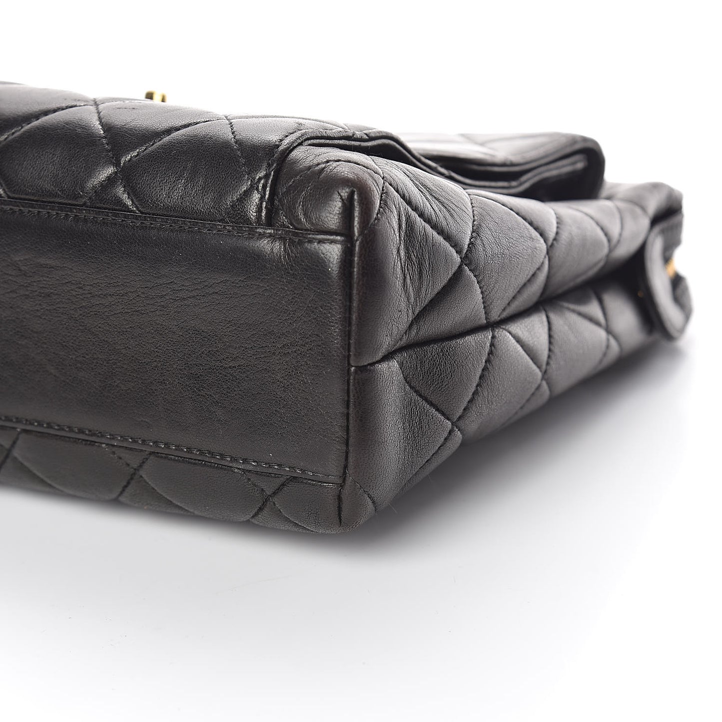 Lambskin Quilted Shoulder Bag Black