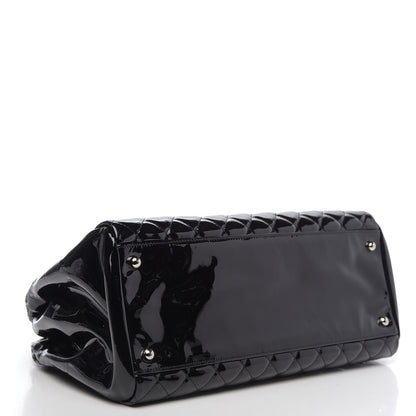 Chanel Patent Quilted Large Just Mademoiselle Bowling Bag Black 4 of 11