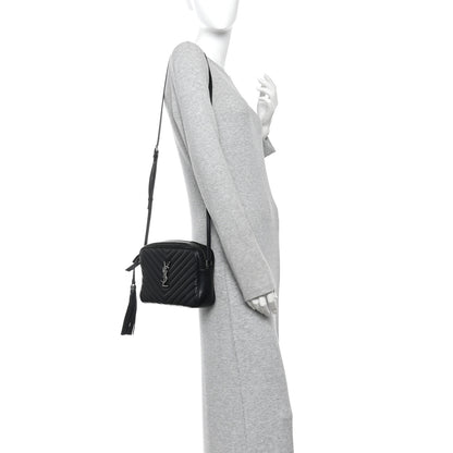 Saint Laurent Calfskin Matelasse Monogram Lou Camera Bag Black 2 of 10