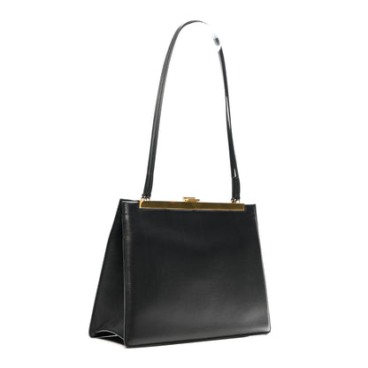 Celine Smooth Calfskin Medium Clasp Shoulder Bag Black 3 of 14