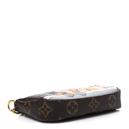 Louis Vuitton Monogram 2022 Christmas Animation Paris Mini Pochette Accessories Pink 4 of 7