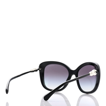 Chanel Acetate Butterfly Winter Pearl Sunglasses 5339-H Black 4 of 10