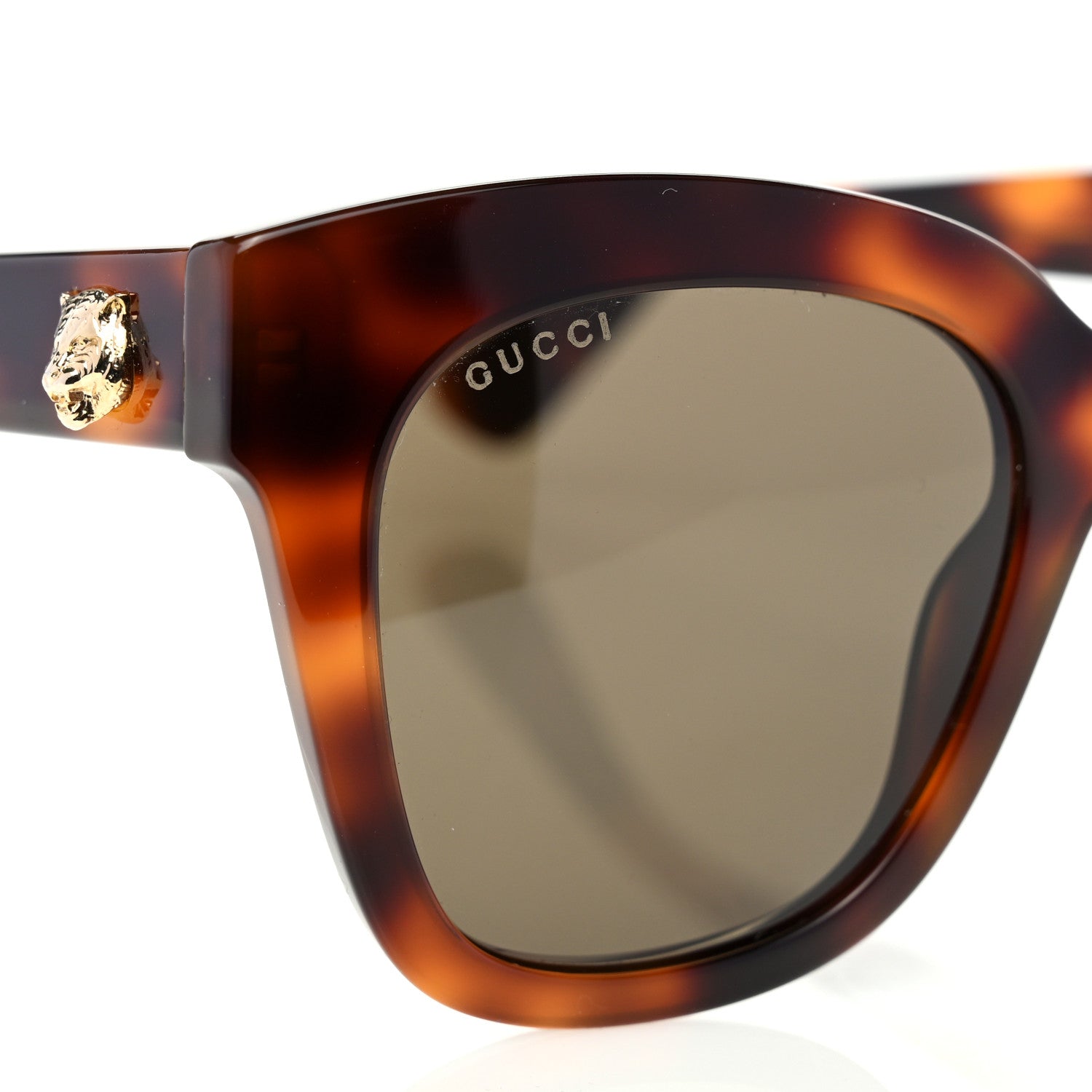 Gucci Acetate Square Frame Sunglasses GG0029S Tortoise 7 of 8