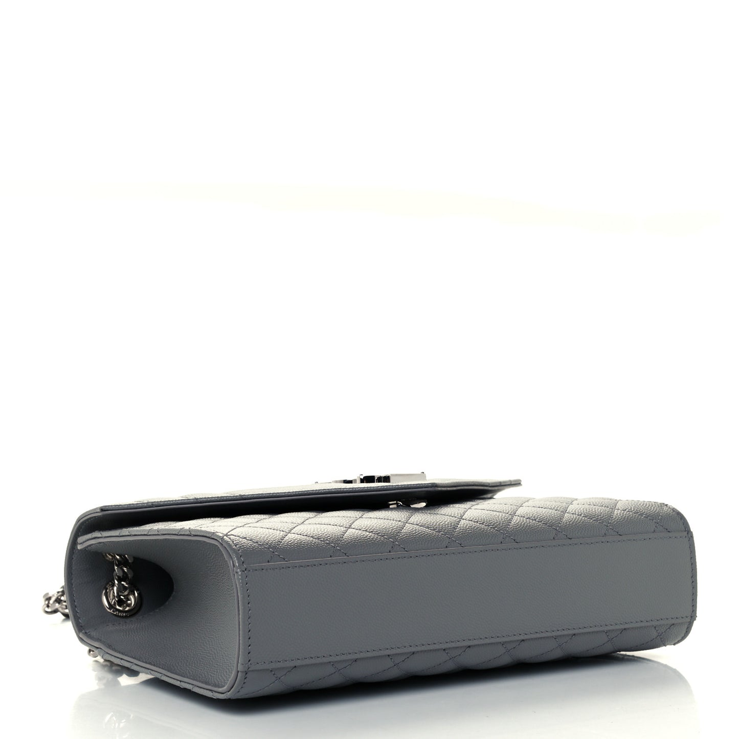 Grain De Poudre Textured Mixed Matelasse Medium Triquilt Monogram Satchel New Stone