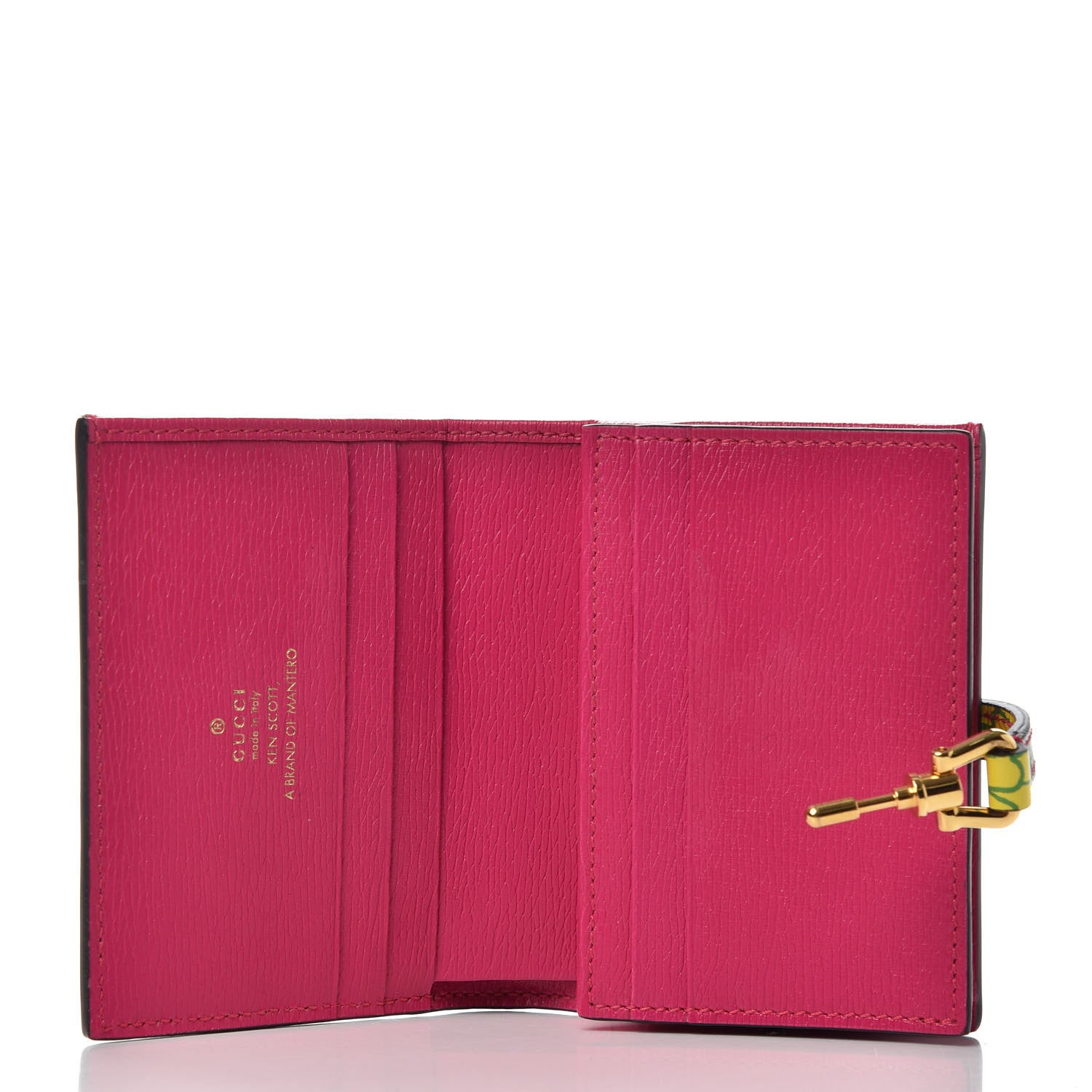 Gucci X KEN SCOTT Shangai Calfskin Pomponica Print Jackie 1961 Card Case Multicolor Fuxia Pompon 5 of 6