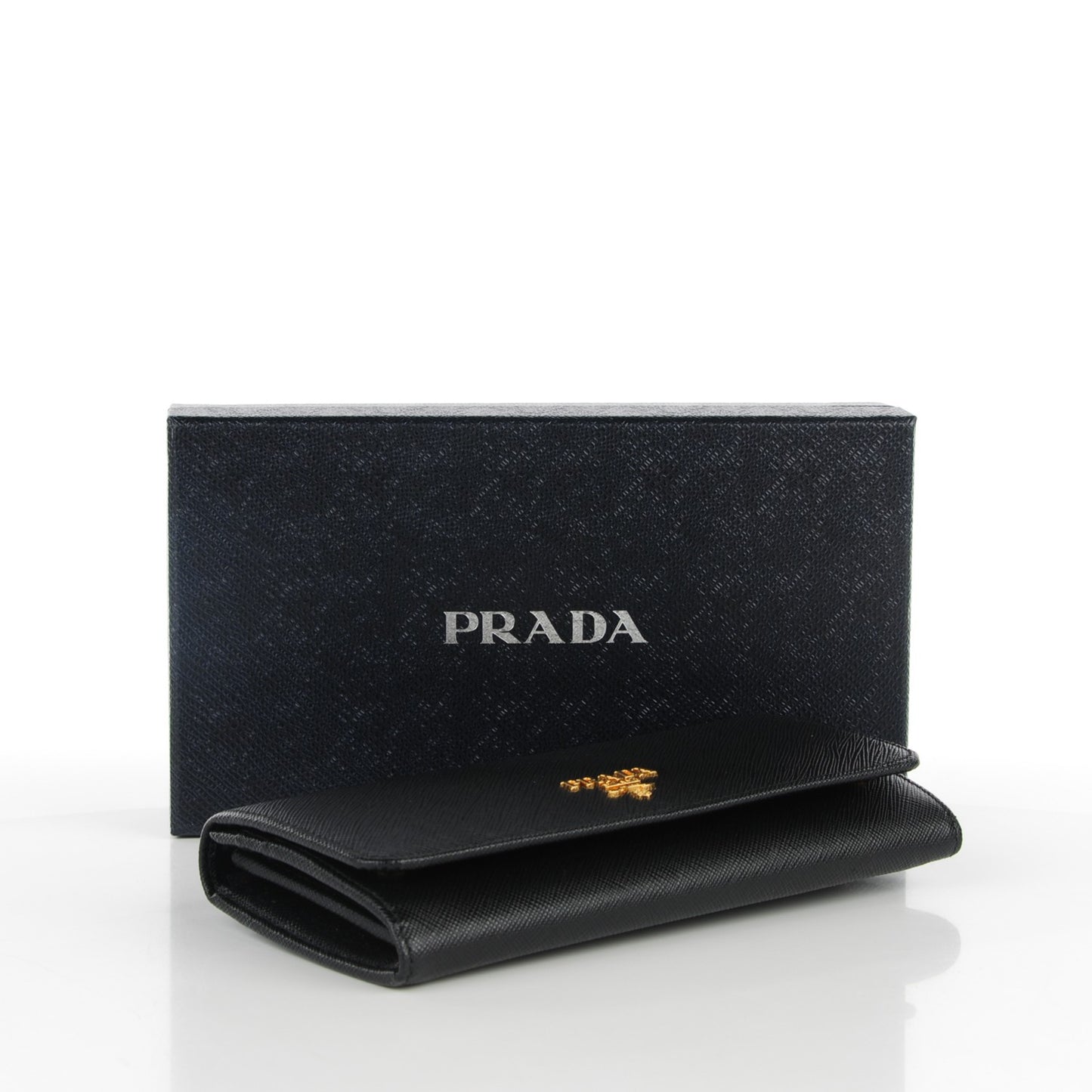 Saffiano Metal Continental Flap Wallet Nero Black