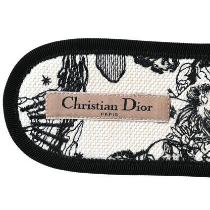 Christian Dior Canvas Embroidered Toile De Jouy Chez Moi Sandal 40 Black 7 of 8