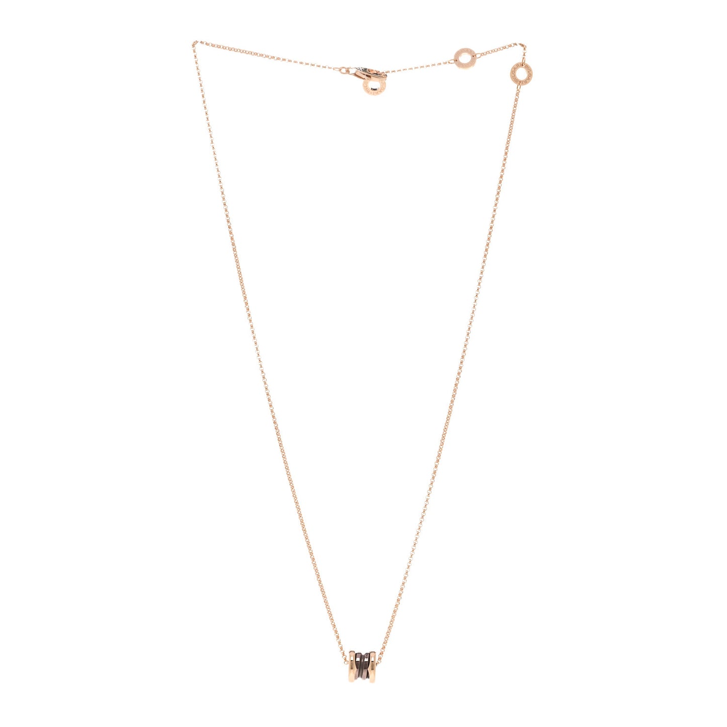 18K Rose Gold Cermet Small B.Zero1 Pendant Necklace