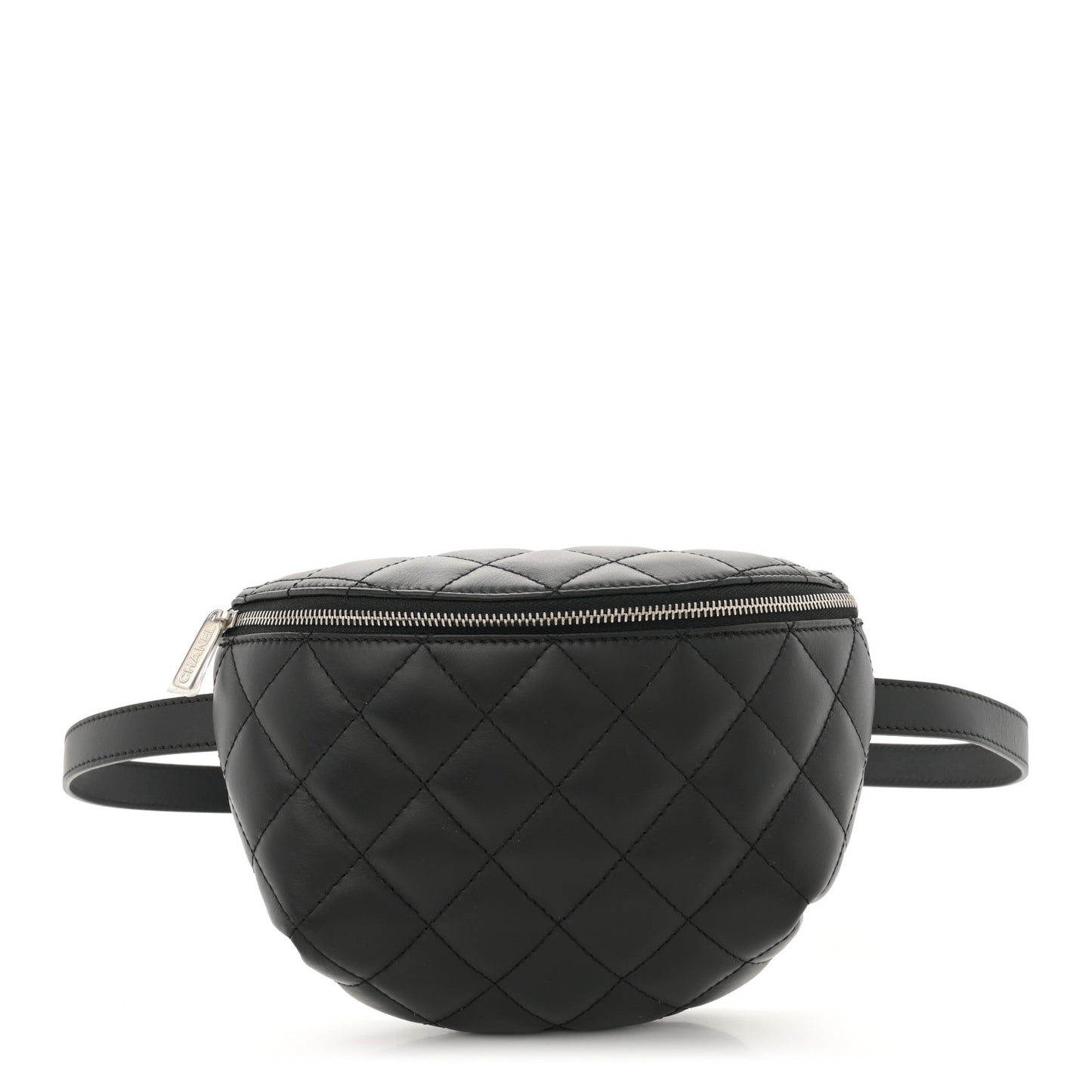 Calfskin Quilted Waist Belt Bag Black