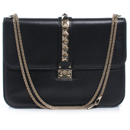 Valentino Garavani Vitello Large Glam Lock Rockstud Flap Black 1 of 7