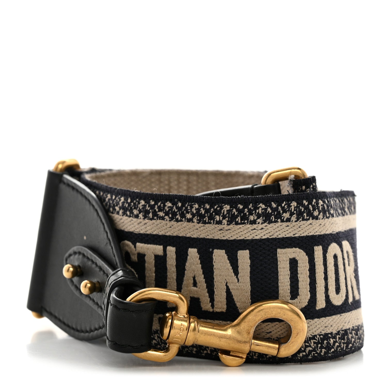 Christian Dior Canvas Embroidered Shoulder Strap Blue 1 of 4