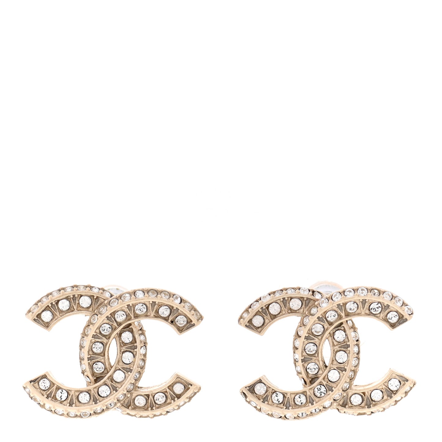 Crystal Timeless CC Earrings Light Gold