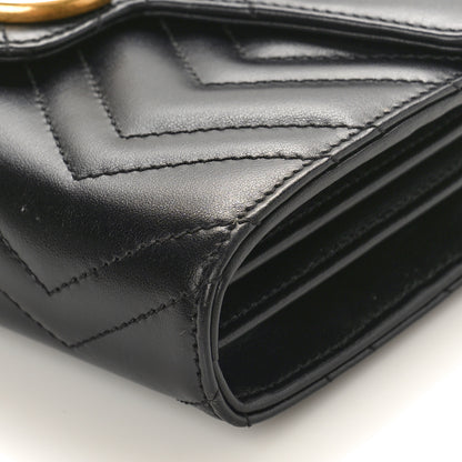 Gucci Calfskin Matelasse GG Marmont Chain Wallet Black 9 of 9