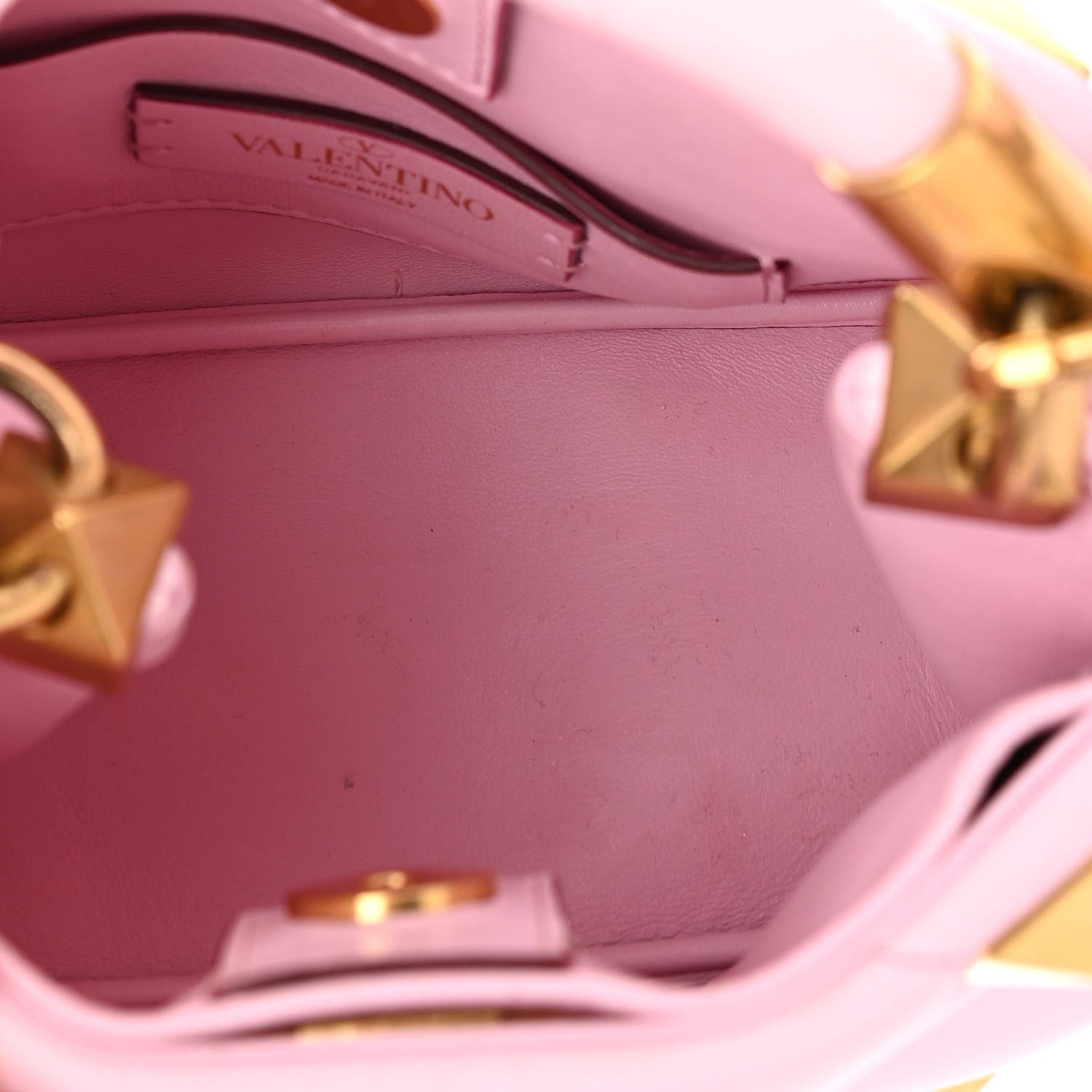 Valentino Garavani Nappa Mini Roman Stud The Handle Bag Pink Borealis 6 of 11