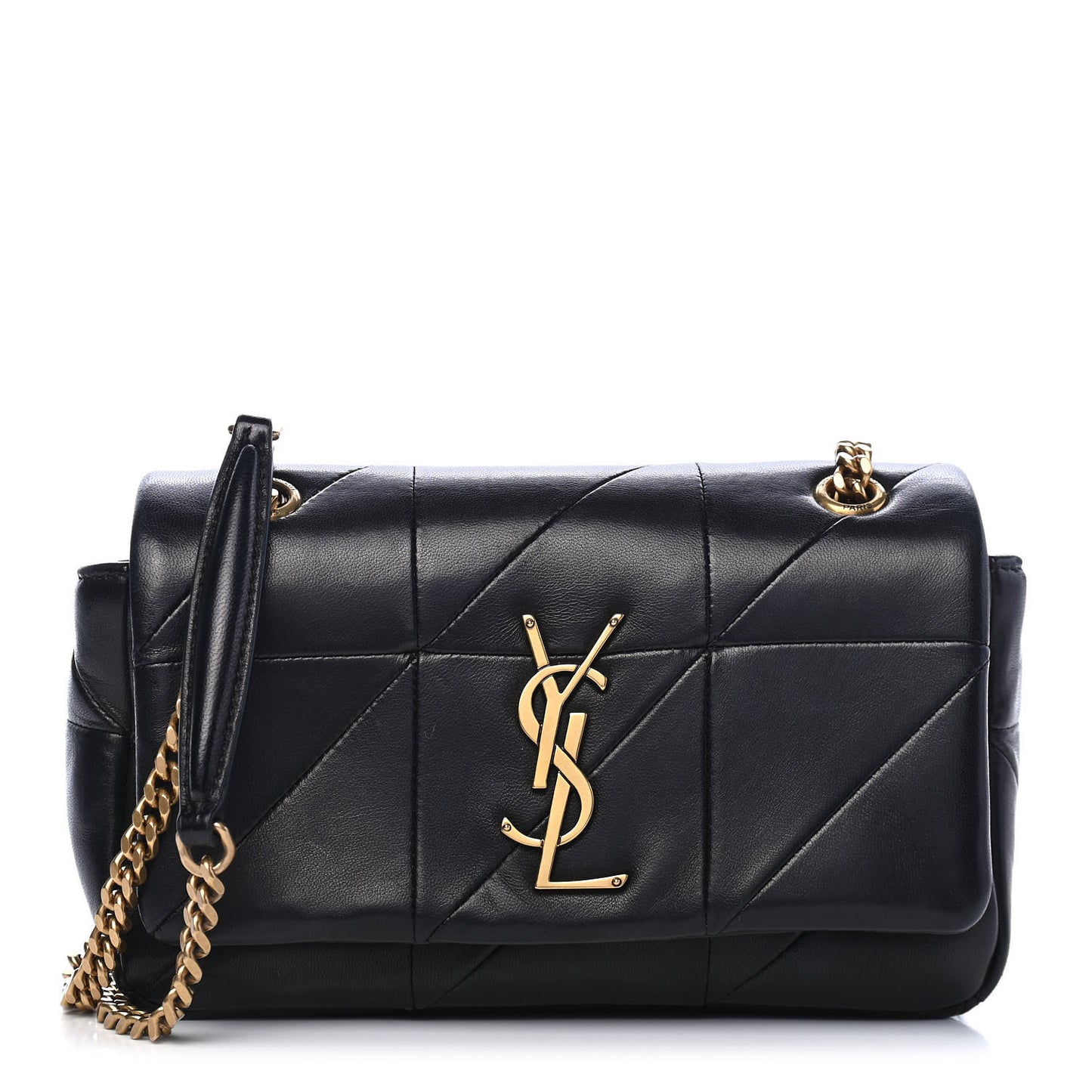 Lambskin Patchwork Monogram Small Jamie Black