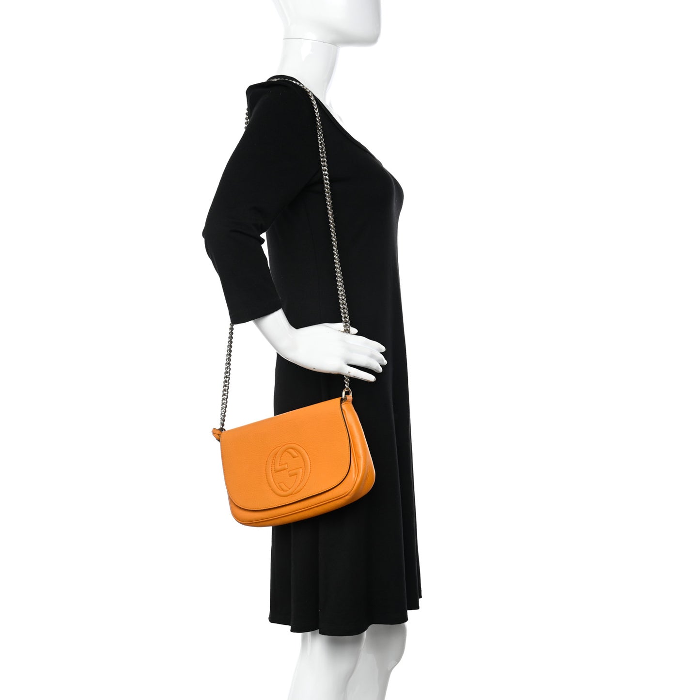 Pebbled Calfskin Medium Soho Flap Crossbody Curcuma