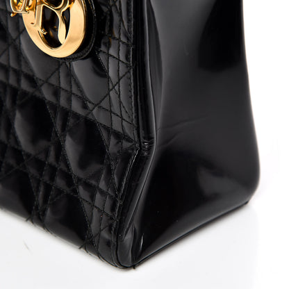 Christian Dior Patent Cannage Medium Lady Dior Black 9 of 15
